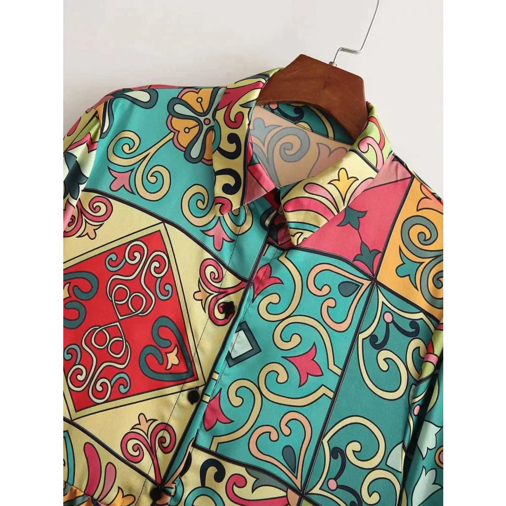 Colourful Long Sleeve Midi Dress - Green / s - St Vesti | All Dresses - Cocktail Dresses Formal Dresses + More.