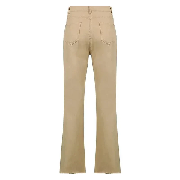 Deck High Wide Leg Jeans In Khaki - St Vesti | Women’s Pants | Jeans Trousers Pants Joggers & Culottes