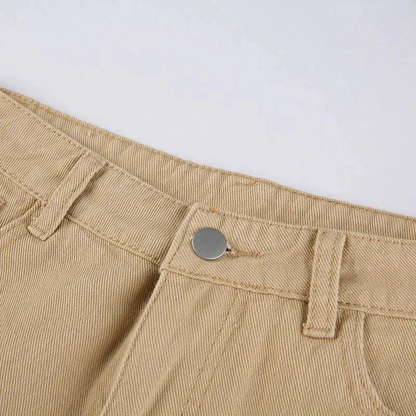 Deck High Wide Leg Jeans In Khaki - St Vesti | Women’s Pants | Jeans Trousers Pants Joggers & Culottes