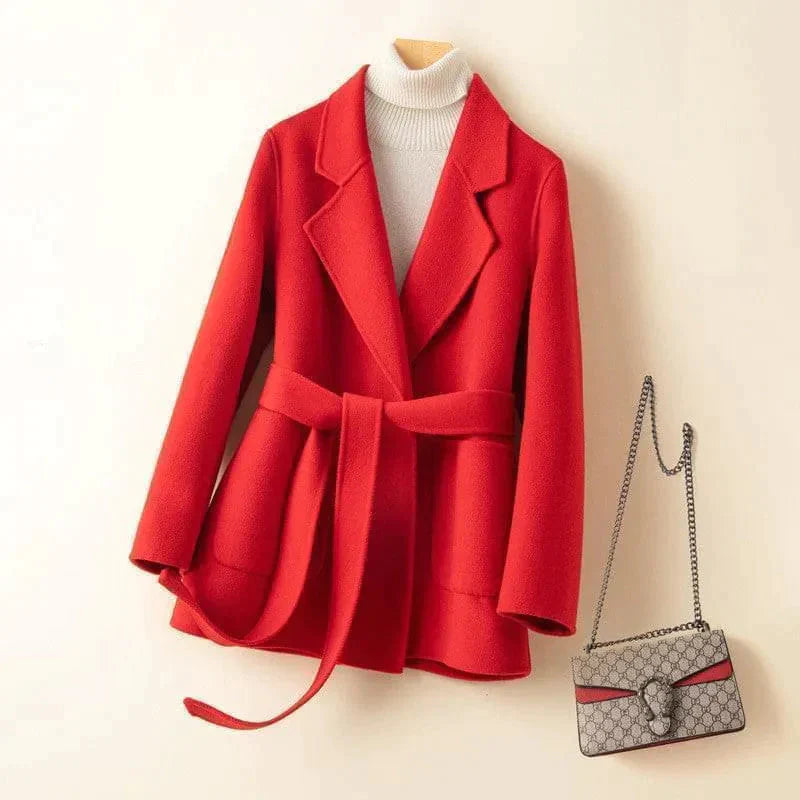 Dena Double-faced Cashmere Woollen Coat - Red / s - St Vesti | Coats & Jackets