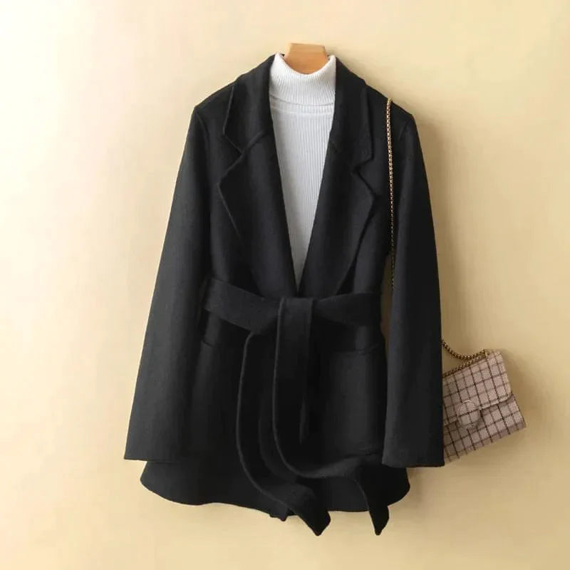 Dena Double-faced Cashmere Woollen Coat - Black / s - St Vesti | Coats & Jackets