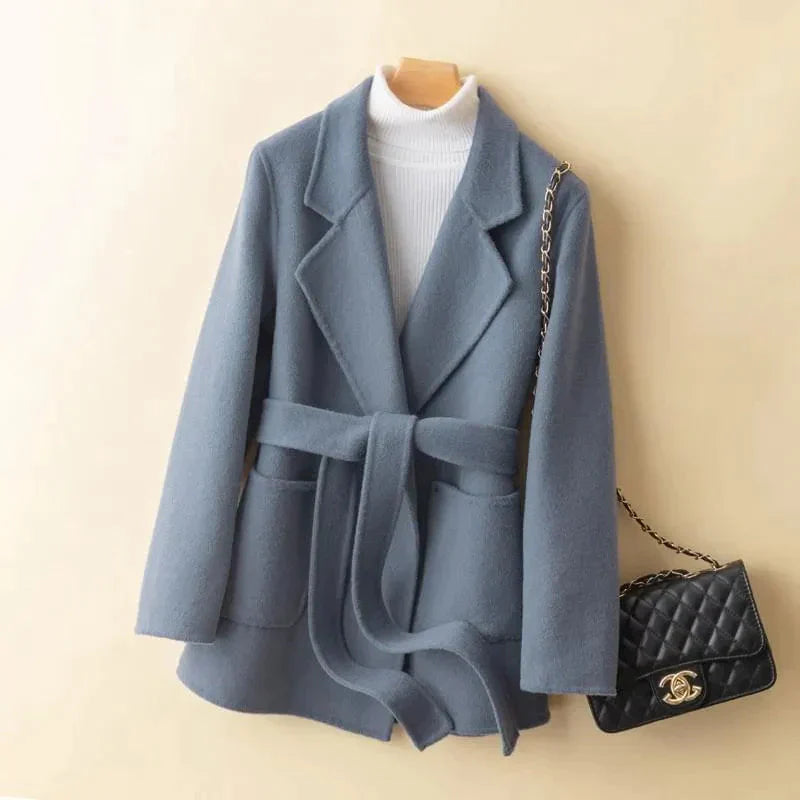 Dena Double-faced Cashmere Woollen Coat - Blue / s - St Vesti | Coats & Jackets