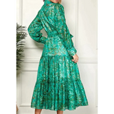 Earth Print Long Sleeve Maxi Dress - St Vesti | All Dresses - Cocktail Dresses Formal Dresses + More.