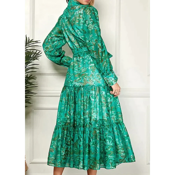 Earth Print Long Sleeve Maxi Dress - St Vesti | All Dresses - Cocktail Dresses Formal Dresses + More.