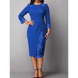 Eden Lace Step Midi Dress In Blue - St Vesti | All Dresses - Cocktail Dresses Formal Dresses + More.
