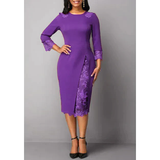 Eden Lace Step Midi Dress In Blue - St Vesti | All Dresses - Cocktail Dresses Formal Dresses + More.