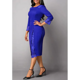 Eden Lace Step Midi Dress In Blue - St Vesti | All Dresses - Cocktail Dresses Formal Dresses + More.