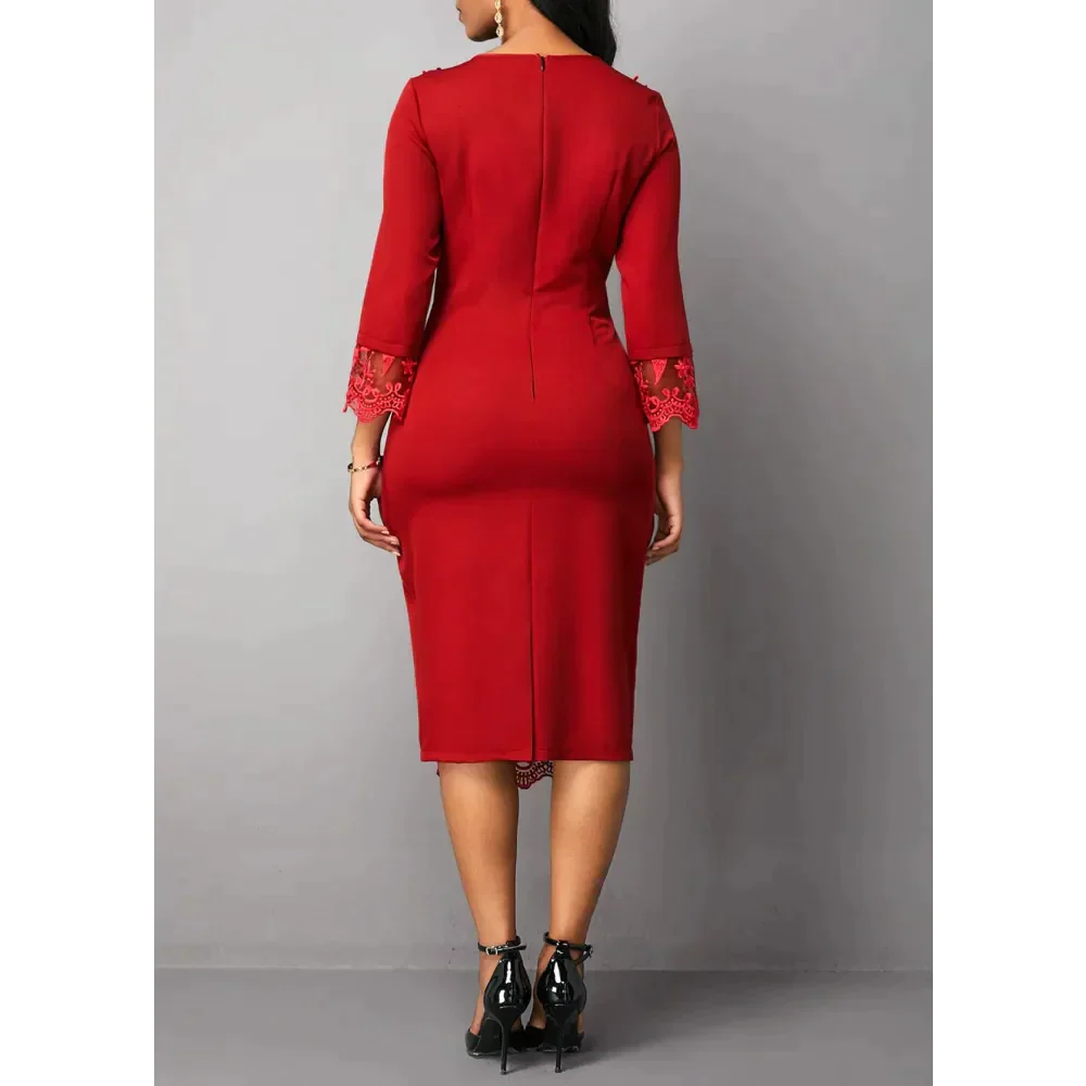 Eden Lace Step Midi Dress In Red - St Vesti | All Dresses - Cocktail Dresses Formal Dresses + More.