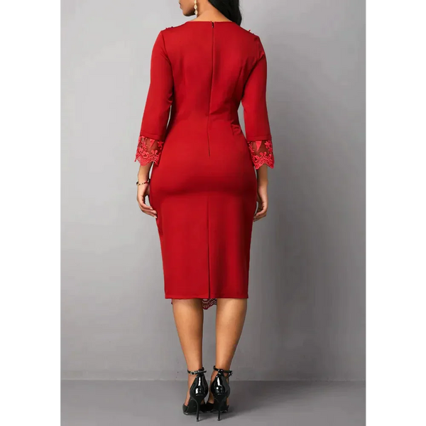 Eden Lace Step Midi Dress In Red - St Vesti | All Dresses - Cocktail Dresses Formal Dresses + More.