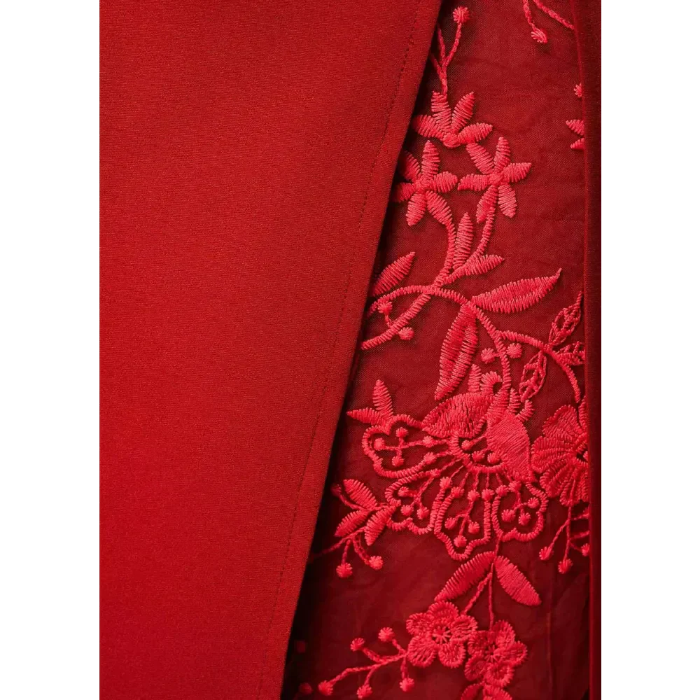 Eden Lace Step Midi Dress In Red - St Vesti | All Dresses - Cocktail Dresses Formal Dresses + More.