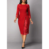 Eden Lace Step Midi Dress In Red - Red / s - St Vesti | All Dresses - Cocktail Dresses Formal Dresses + More.