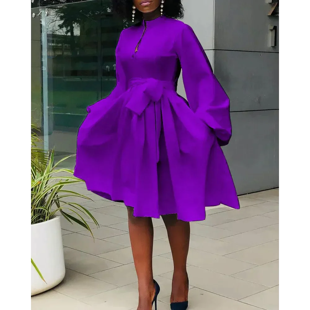 Elane Lantern Sleeve Midi Dress - Purple / s - St Vesti | All Dresses - Cocktail Dresses Formal Dresses + More.