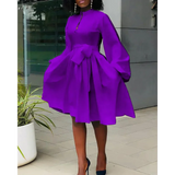 Elane Lantern Sleeve Midi Dress - Purple / s - St Vesti | All Dresses - Cocktail Dresses Formal Dresses + More.