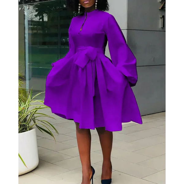 Elane Lantern Sleeve Midi Dress - Purple / s - St Vesti | All Dresses - Cocktail Dresses Formal Dresses + More.