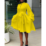 Elane Lantern Sleeve Midi Dress - Yellow / s - St Vesti | All Dresses - Cocktail Dresses Formal Dresses + More.