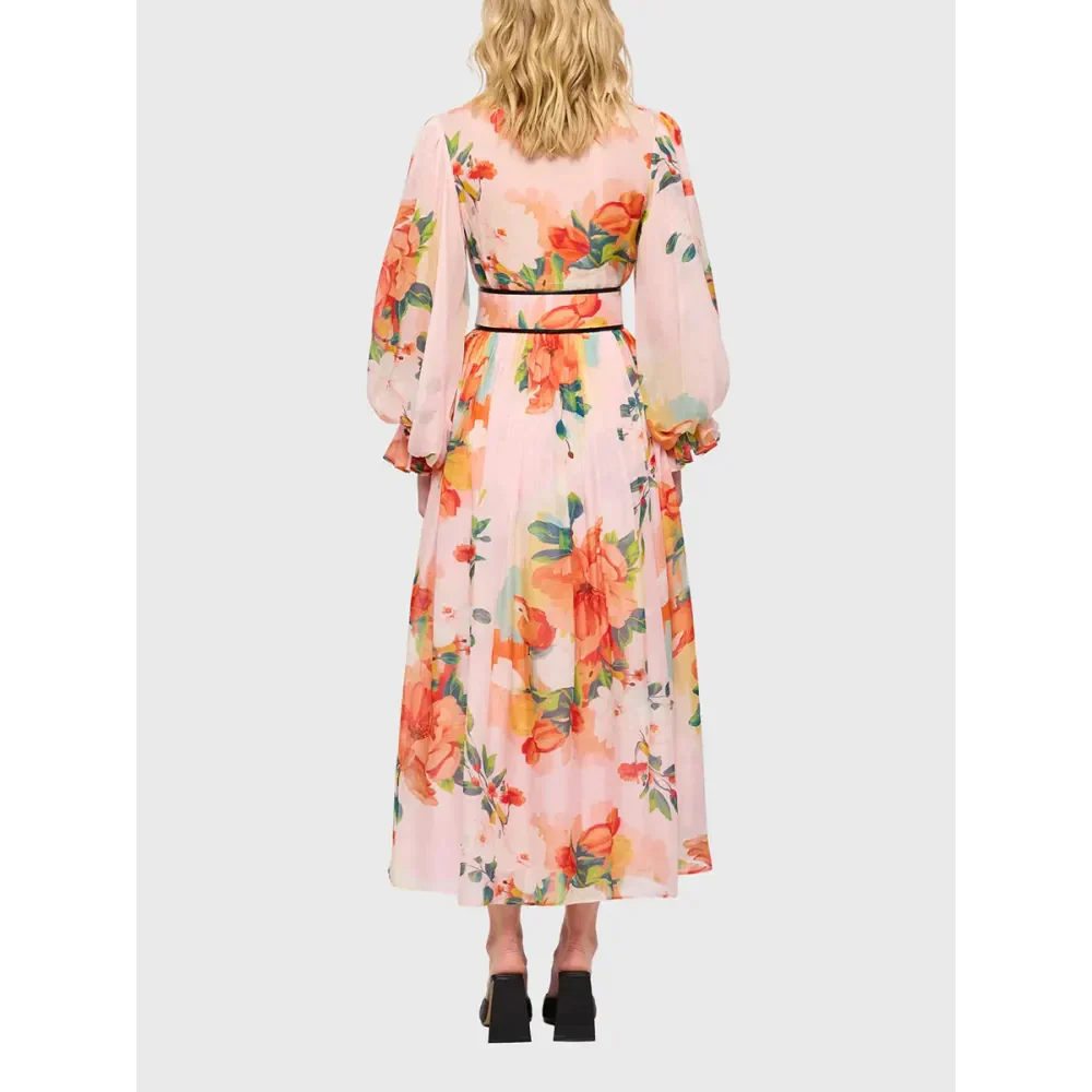 Elizabeth’s Lantern Sleeves & Waist Ruffle Maxi Dress - St Vesti | All Dresses - Cocktail Dresses Formal Dresses + More.