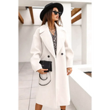 Ellie Double-breasted Long Woolen Coat - St Vesti | Coats & Jackets