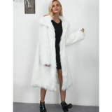 Ellie Long Faux Fur Coat - White / Xs - St Vesti | Coats & Jackets