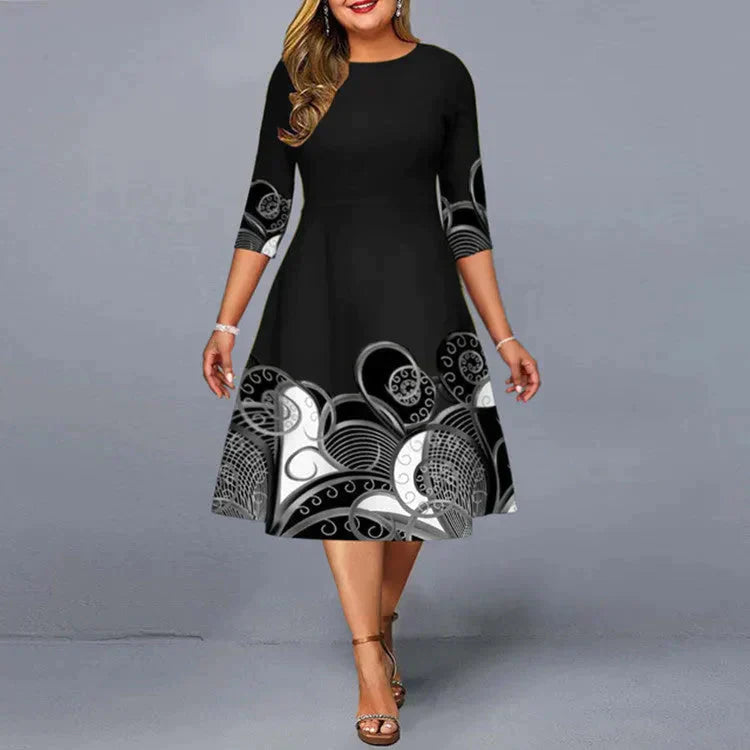 Evening Plus Size Midi Dress - Black / Xl - St Vesti | All Dresses - Cocktail Dresses Formal Dresses + More.