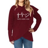 Faith + Hope = Love Sweatshirt Jumper - Red / s - St Vesti | Sweaters & Hoodies