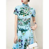 Fiona Floral Two Piece Maxi Skirt & Top Set In White - St Vesti | All Dresses - Cocktail Dresses Formal Dresses + More.