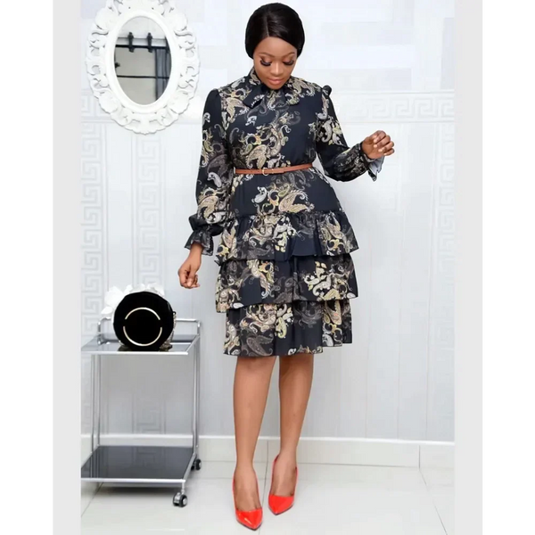 Flare Midi Dress By St Vesti - Black / s - St Vesti | All Dresses - Cocktail Dresses Formal Dresses + More.