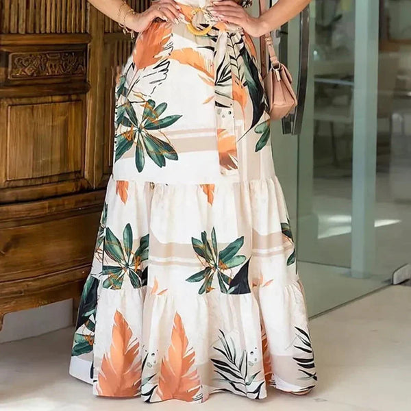 Floral Print Maxi Dress In Orange - St Vesti | All Dresses - Cocktail Dresses Formal Dresses + More.