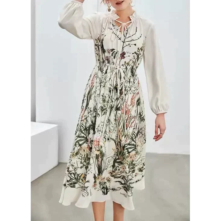 French Tropical Floral Chiffon Midi Dress - St Vesti | All Dresses - Cocktail Dresses Formal Dresses + More.