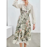 French Tropical Floral Chiffon Midi Dress - St Vesti | All Dresses - Cocktail Dresses Formal Dresses + More.