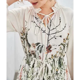 French Tropical Floral Chiffon Midi Dress - St Vesti | All Dresses - Cocktail Dresses Formal Dresses + More.