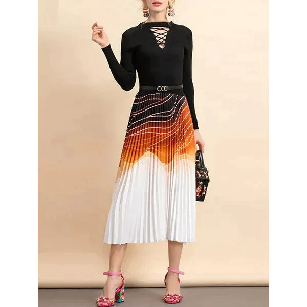 Gean Pleated Midi Dress - Black / s - St Vesti | All Dresses - Cocktail Dresses Formal Dresses + More.