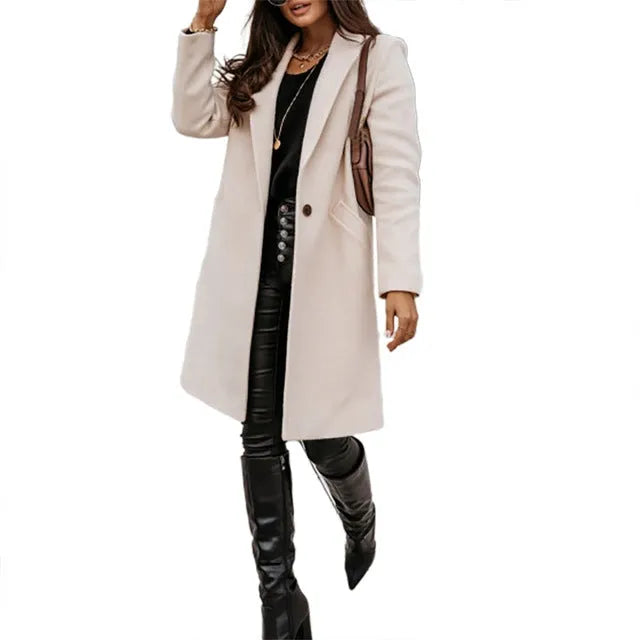 Gena Mid Length Double Breasted Coat - Beige / 3xl - St Vesti | Blazers & Cardigans