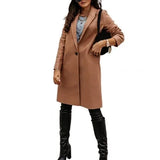 Gena Mid Length Double Breasted Coat - Khaki / 3xl - St Vesti | Blazers & Cardigans