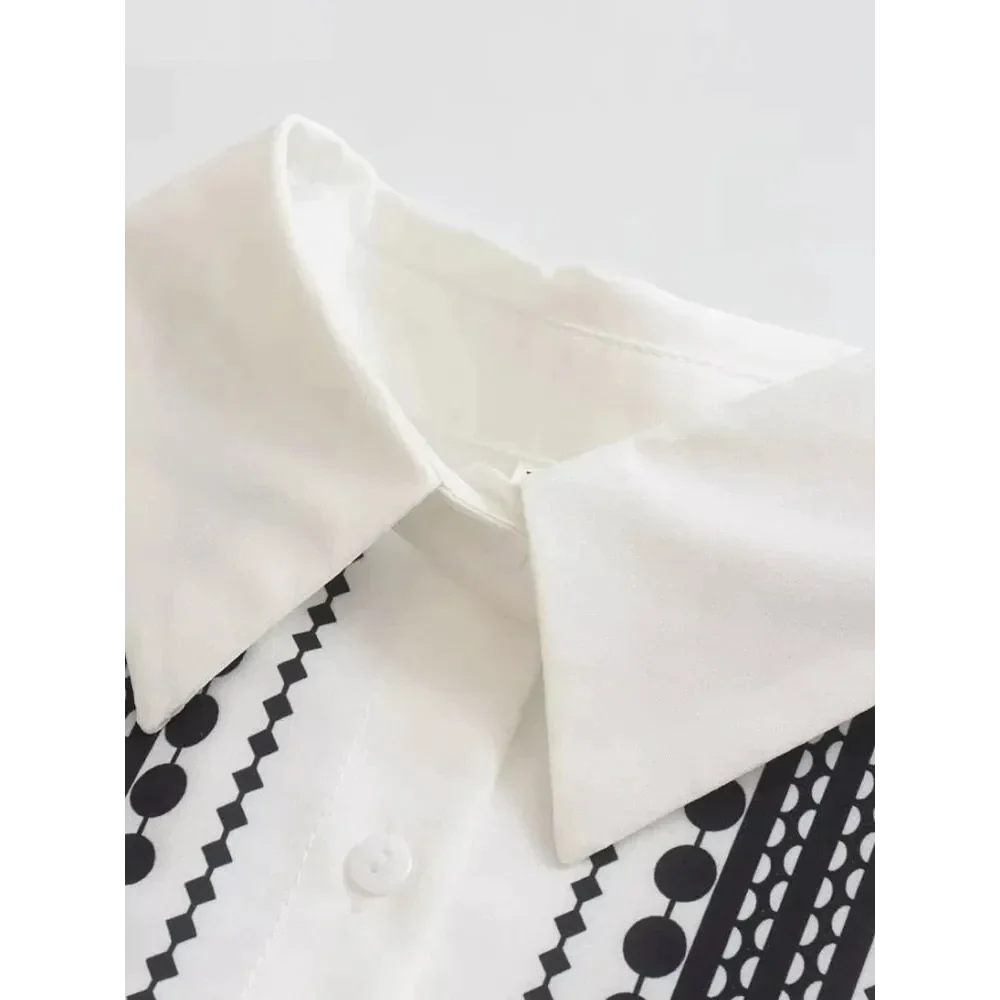 Geometric Midi Dress In Black & White With Belt - St Vesti | All Dresses - Cocktail Dresses Formal Dresses + More.