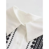 Geometric Midi Dress In Black & White With Belt - St Vesti | All Dresses - Cocktail Dresses Formal Dresses + More.