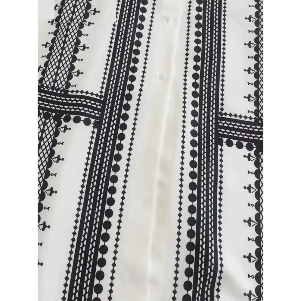 Geometric Midi Dress In Black & White With Belt - St Vesti | All Dresses - Cocktail Dresses Formal Dresses + More.