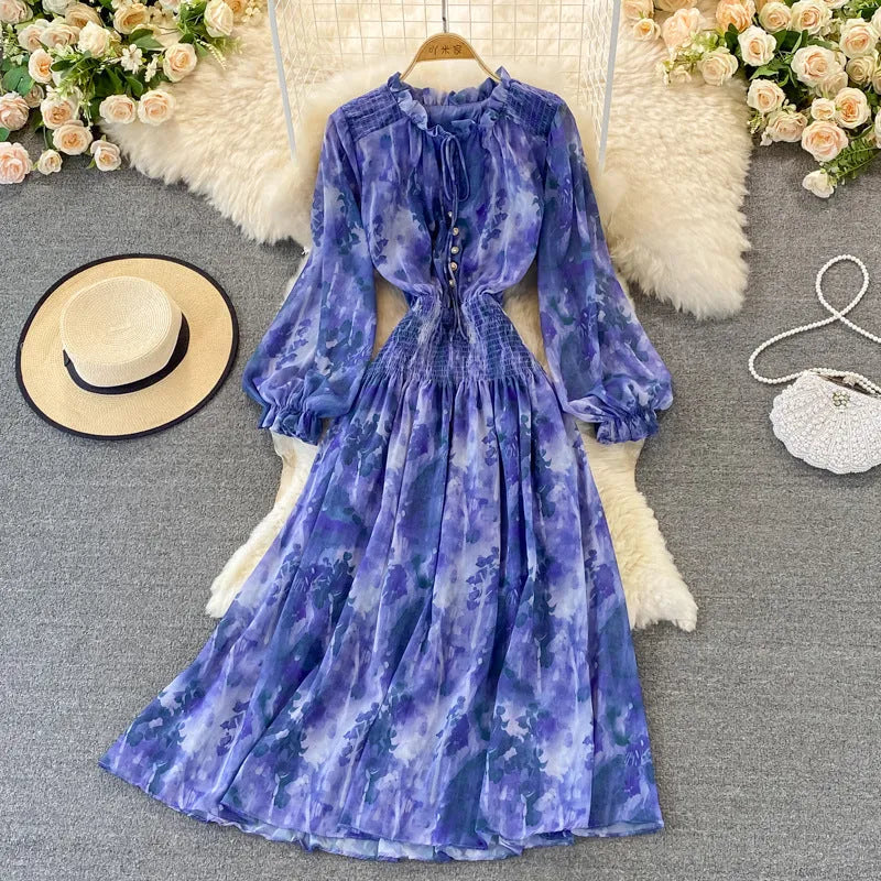 Georgette Midi Dress - Blue / One Size - St Vesti | All Dresses - Cocktail Dresses Formal Dresses + More.