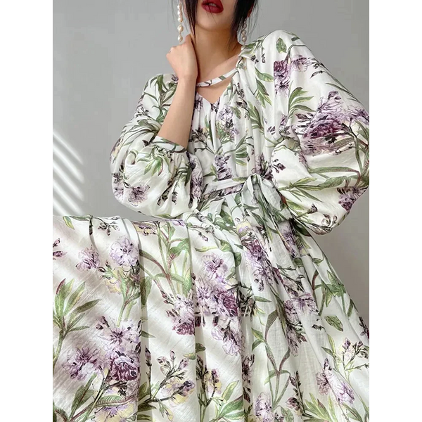 Gina Floral Print Maxi Dress In Green - Green / m - St Vesti | All Dresses - Cocktail Dresses Formal Dresses + More.