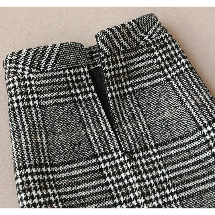 Grey Check Plaid Two Piece Set - St Vesti | All Womens Skirts Leather Skirts And Maxi Skirts