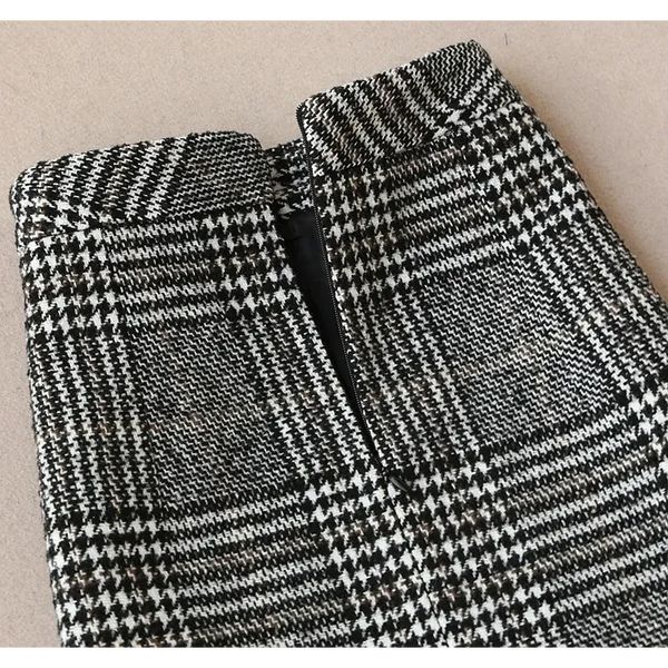 Grey Check Plaid Two Piece Set - St Vesti | All Womens Skirts Leather Skirts And Maxi Skirts