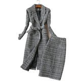 Grey Check Plaid Two Piece Set - Grey / m - St Vesti | All Womens Skirts Leather Skirts And Maxi Skirts