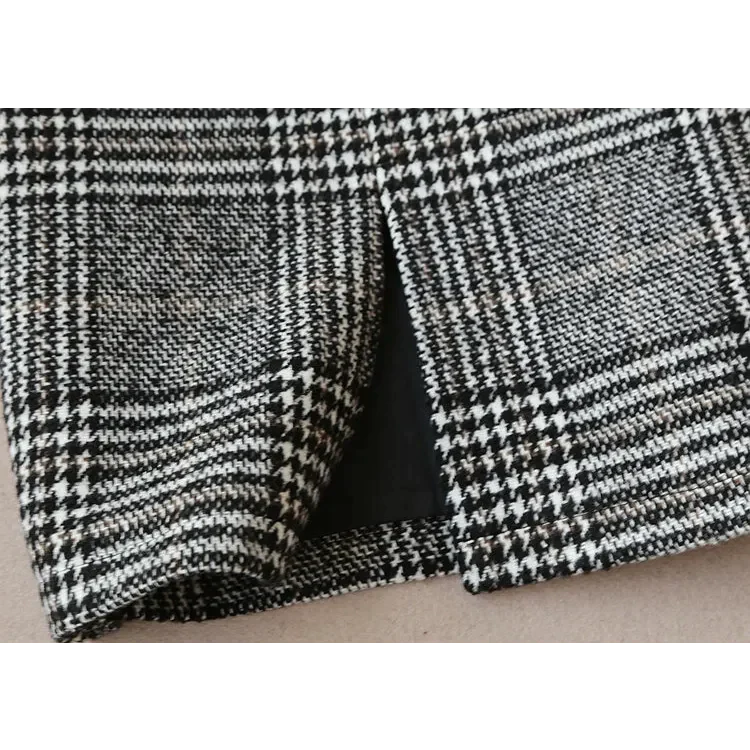 Grey Check Plaid Two Piece Set - St Vesti | All Womens Skirts Leather Skirts And Maxi Skirts