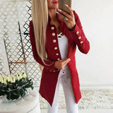 Jackie Long Sleeved Buttoned Blazer - Red / m - St Vesti | Blazers & Cardigans