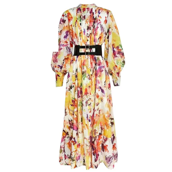 Jacqueline Lantern Floral Print Maxi Dress - St Vesti | All Dresses - Cocktail Dresses Formal Dresses + More.