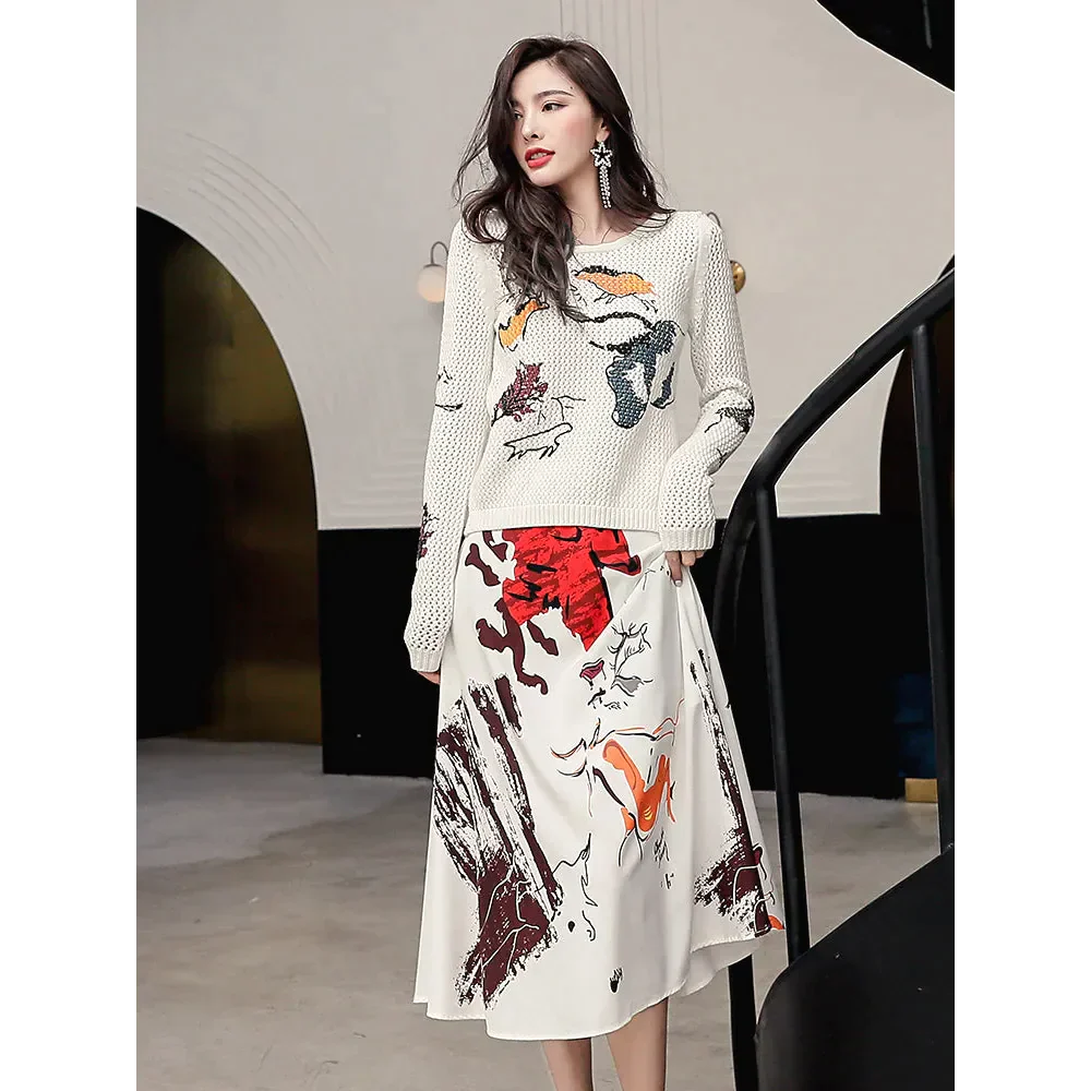 Jane Knit Two Piece Midi - St Vesti | All Womens Skirts Leather Skirts And Maxi Skirts