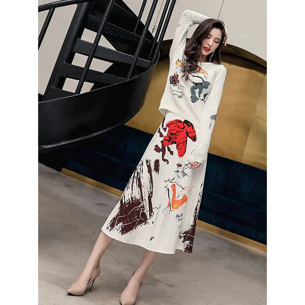 Jane Knit Two Piece Midi - St Vesti | All Womens Skirts Leather Skirts And Maxi Skirts