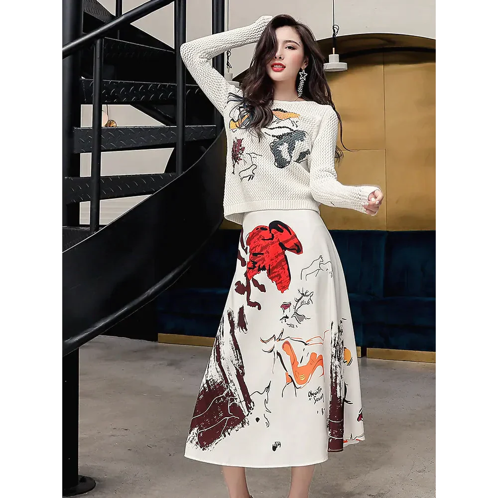 Jane Knit Two Piece Midi - St Vesti | All Womens Skirts Leather Skirts And Maxi Skirts