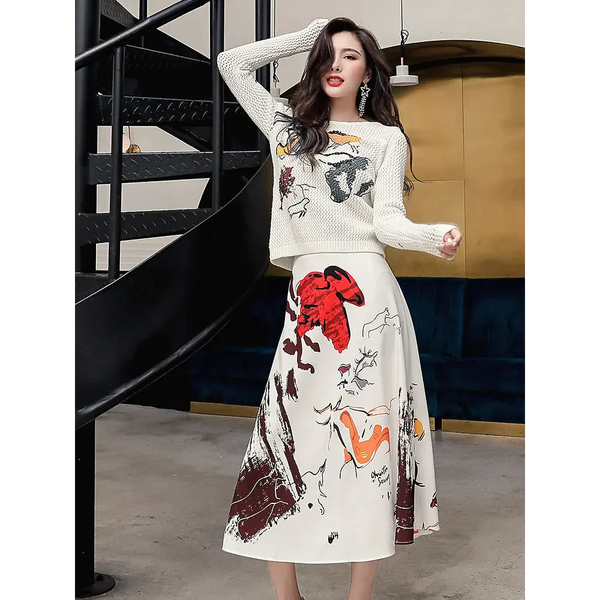 Jane Knit Two Piece Midi - St Vesti | All Womens Skirts Leather Skirts And Maxi Skirts