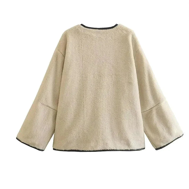 Jenny Faux Fur Coat In Apricot - St Vesti | Coats & Jackets