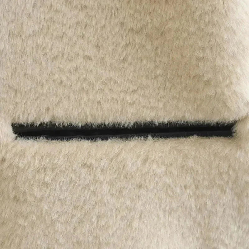 Jenny Faux Fur Coat In Apricot - St Vesti | Coats & Jackets